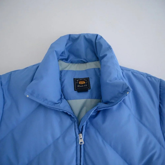 Vintage Route  66 Blue Puffer Jacket Large - Picture 14 of 15